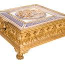 Antique Romantic French Gilt Bronze Jewelry Casket Dresser Box