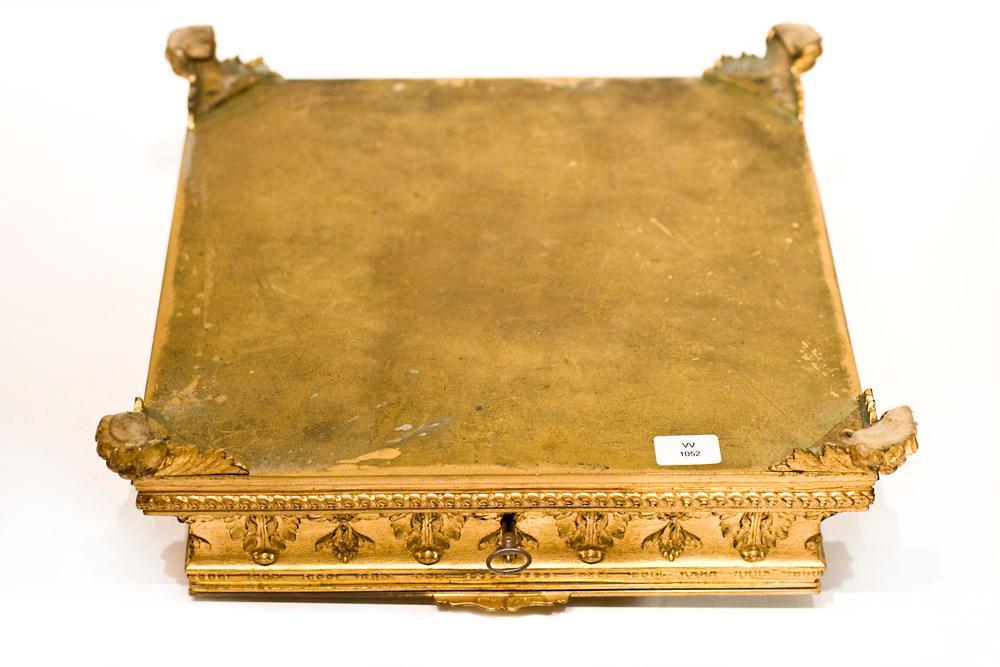 Antique Romantic French Gilt Bronze Jewelry Casket Dresser Box