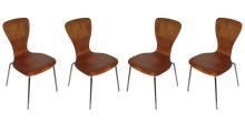 Set 4 Rare Mid-Century Nikke Chairs by Tapio Wirkkala for Asko 1960s