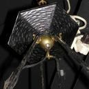 Antique French Art Deco Wrought Iron and Glass Chandelier