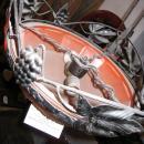 Antique French Art Deco Wrought Iron and Glass Chandelier