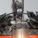 Antique French Art Deco Wrought Iron and Glass Chandelier