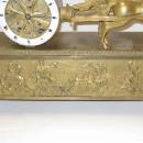 Anitque French Directoire Empire Period Chariot Form Bronze Mantel Clock