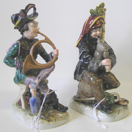 Pair Capodimonte Musician Figurines