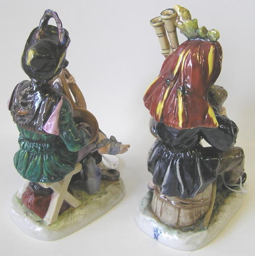 Pair Capodimonte Musician Figurines