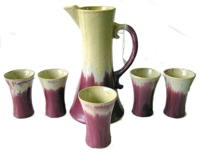 Fulper Arts & Crafts Chocolate Pot Set