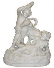 Antique Bacchanalian Group Marble Sculpture After Clodion