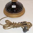 Pair Mid Century French Gilt Metal Amethyst Glass Candelabra Lamps