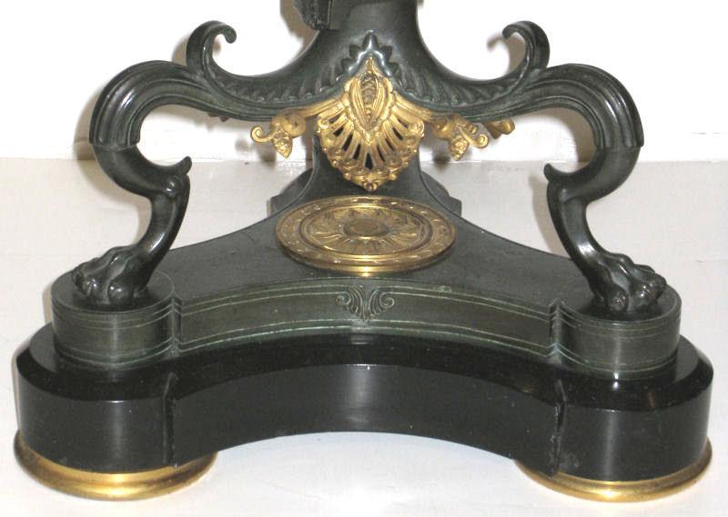 Antique Empire Style Egyptian Revival Bronze & Slate Stone Gueridon Side Table