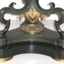 Antique Empire Style Egyptian Revival Bronze & Slate Stone Gueridon Side Table