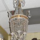 Antique French Empire Style Bronze Crystal Chandelier