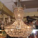 Antique French Empire Style Bronze Crystal Chandelier
