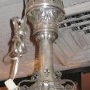 Antique EF Caldwell Greek Revival Silvered Metal Classical Chandelier