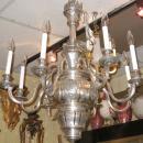 Antique EF Caldwell Greek Revival Silvered Metal Classical Chandelier