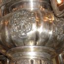Antique EF Caldwell Greek Revival Silvered Metal Classical Chandelier