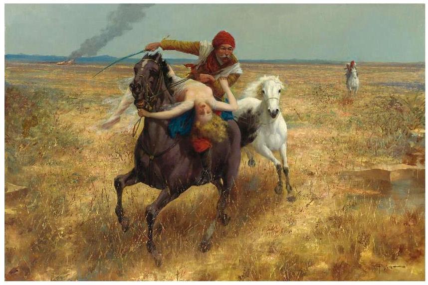 Orientalist Middle Eastern Oil Painting Eduard Ansen Hoffmann (Dutch, 1820-1904)