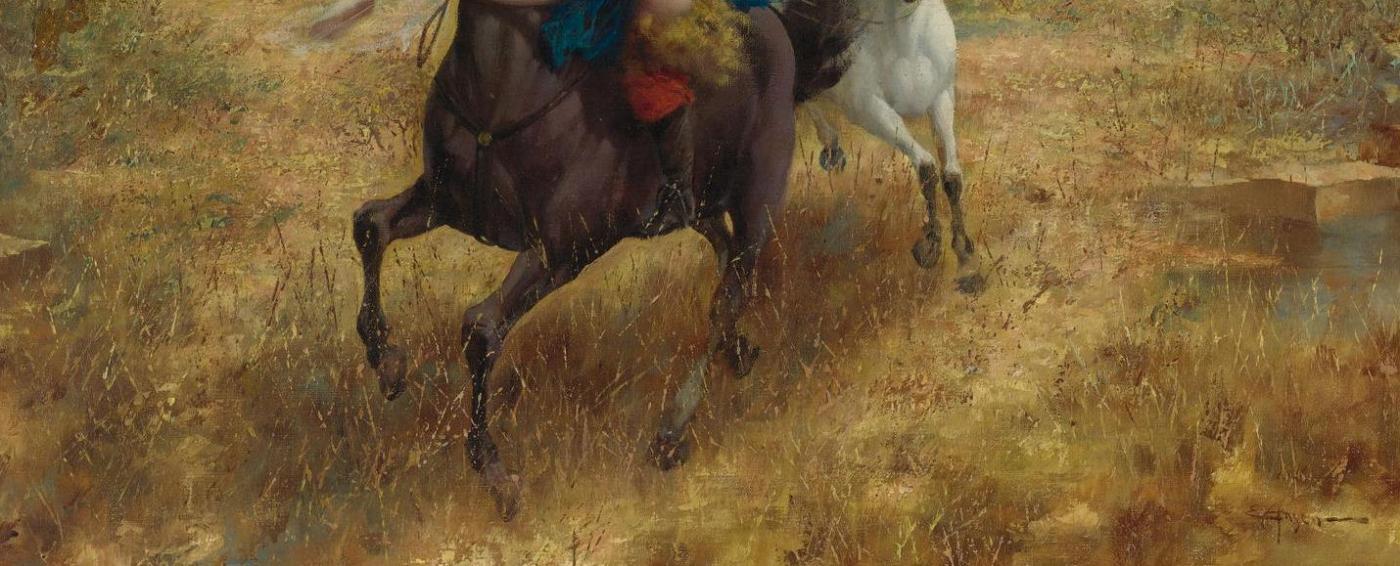 Orientalist Middle Eastern Oil Painting Eduard Ansen Hoffmann (Dutch, 1820-1904)