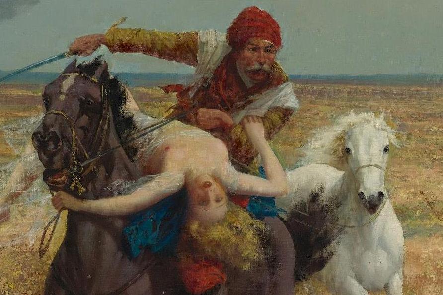 Orientalist Middle Eastern Oil Painting Eduard Ansen Hoffmann (Dutch, 1820-1904)
