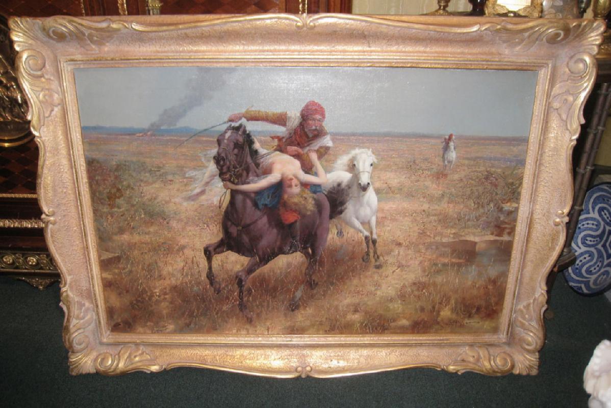 Orientalist Middle Eastern Oil Painting Eduard Ansen Hoffmann (Dutch, 1820-1904)