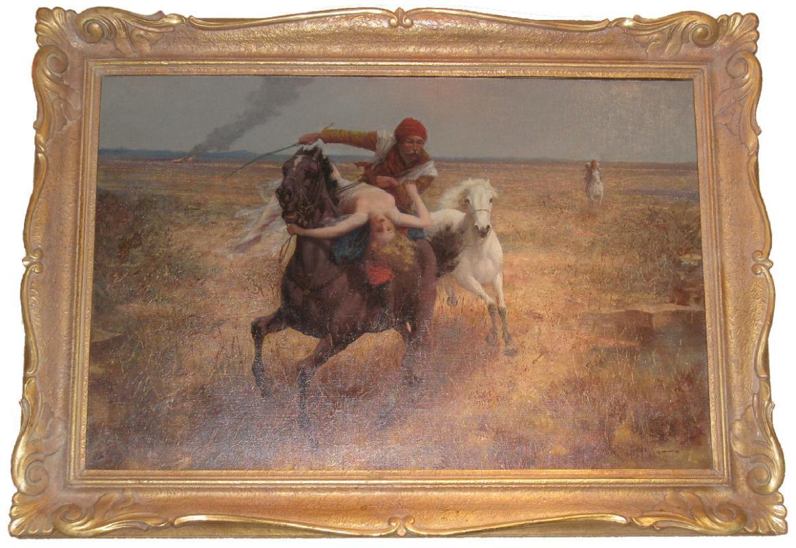 Orientalist Middle Eastern Oil Painting Eduard Ansen Hoffmann (Dutch, 1820-1904)