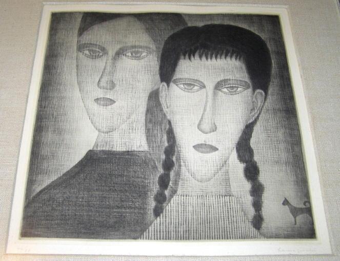 Hamaguchi Framed Mezzotint Print