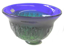 Kosta Blue Green Goran Warff Glass Bowl