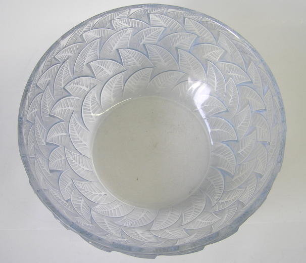 Lalique Centerpiece Bowl with Raised Leaf