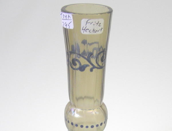 Fritz Heckert Art Nouveau Glass Vase