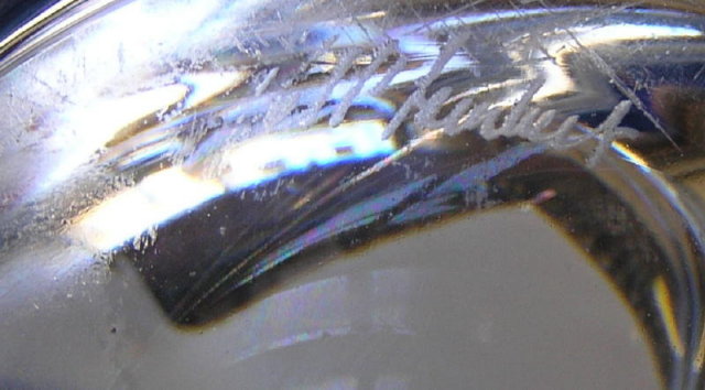 Val St Lambert Blue-to-Clear Glass Vase