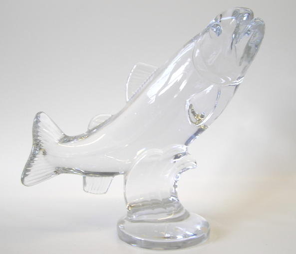 Large SEVRES Crystal Glass Fish Figurine