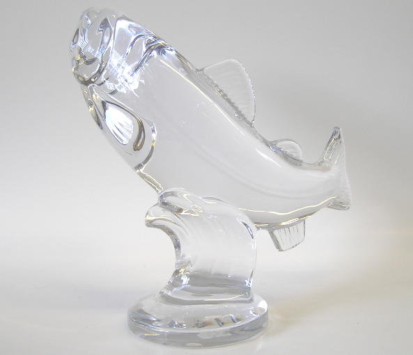 Large SEVRES Crystal Glass Fish Figurine