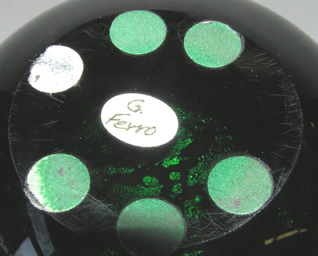 Giorgio Ferro Green & Black Glass Vase