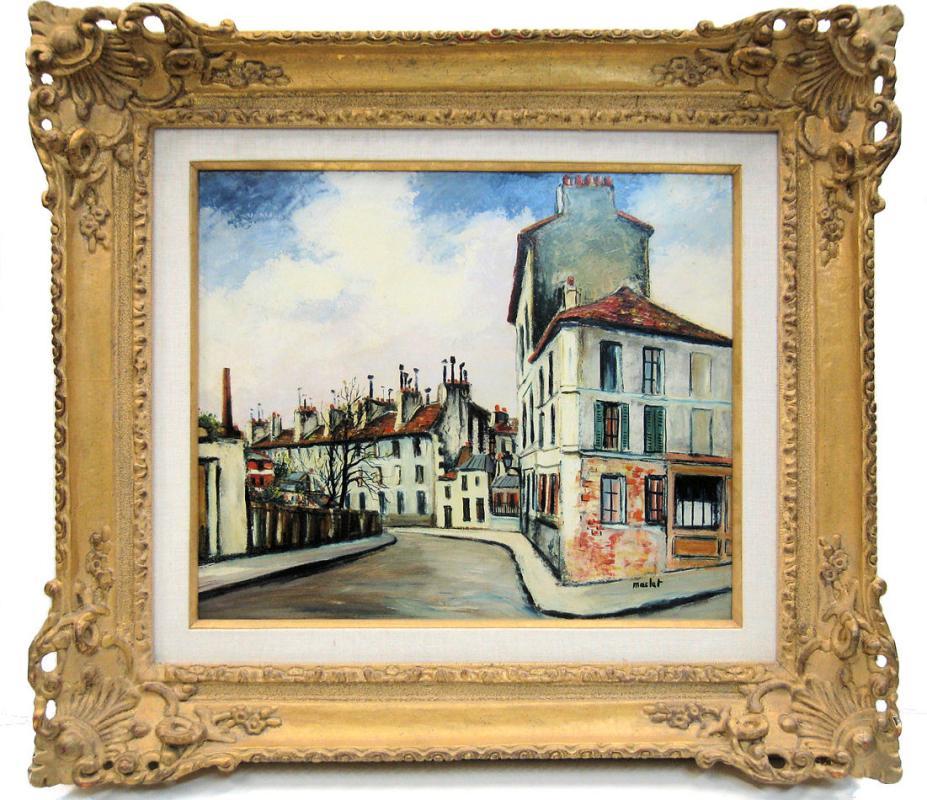 Elisee Maclet Impressionist French Montmartre Paris Cityscape Oil Painting