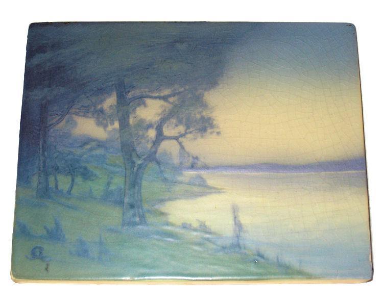 1917 Rookwood Scenic Vellum Glaze Plaque by Sallie Coyne