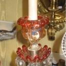 Rare Baccarat Rose Tiente Red & Amber Glass Chandelier