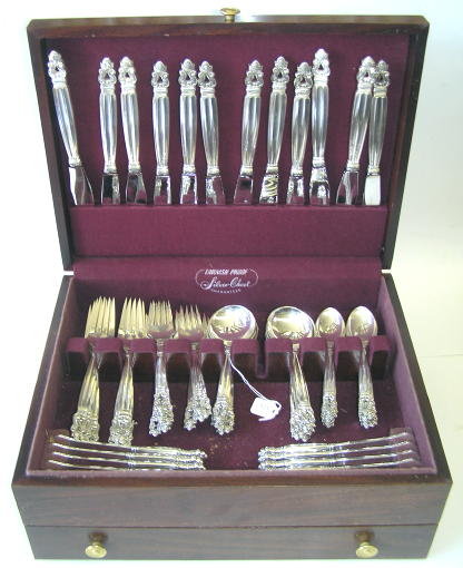 Jensen Sterling Silver Acorn Flatware Set