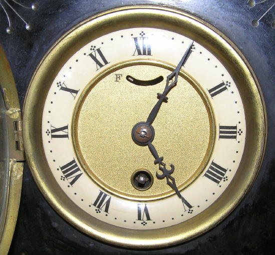 Black Slate Neoclassical Mantle Clock