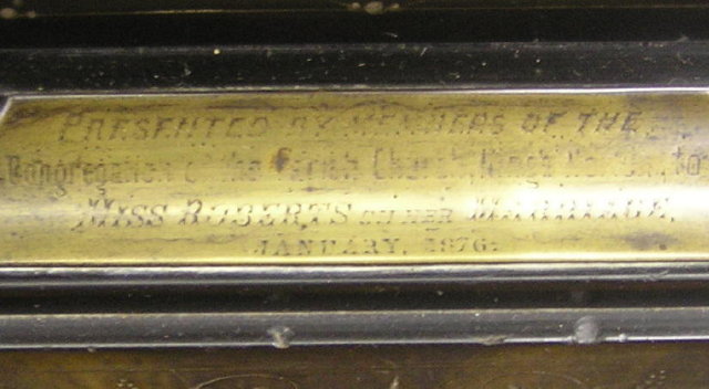 1876 Roberts Marriage Dedication Clock