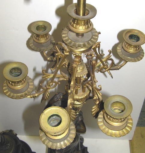 Pair Gilt Bronze Neo-Classical Candelabra Lamps