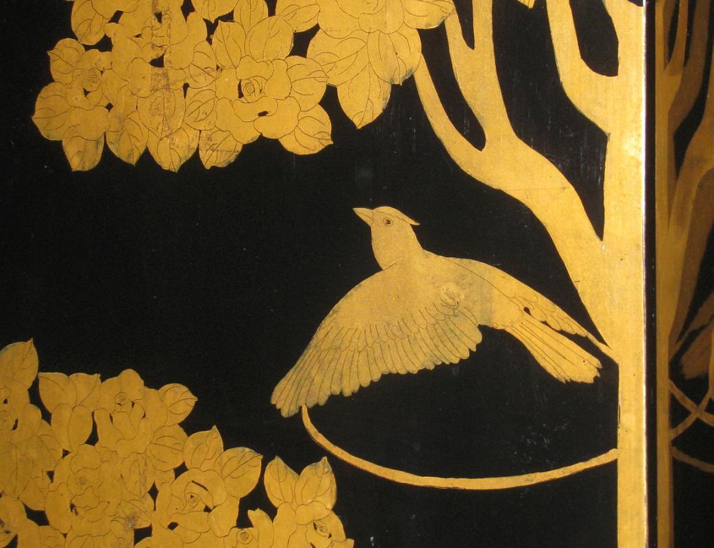 Paul Feher Art Deco Ebonized & Parcel Gilt Screen Room Divider