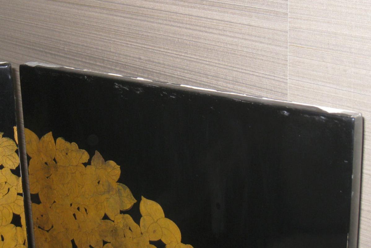 Paul Feher Art Deco Ebonized & Parcel Gilt Screen Room Divider