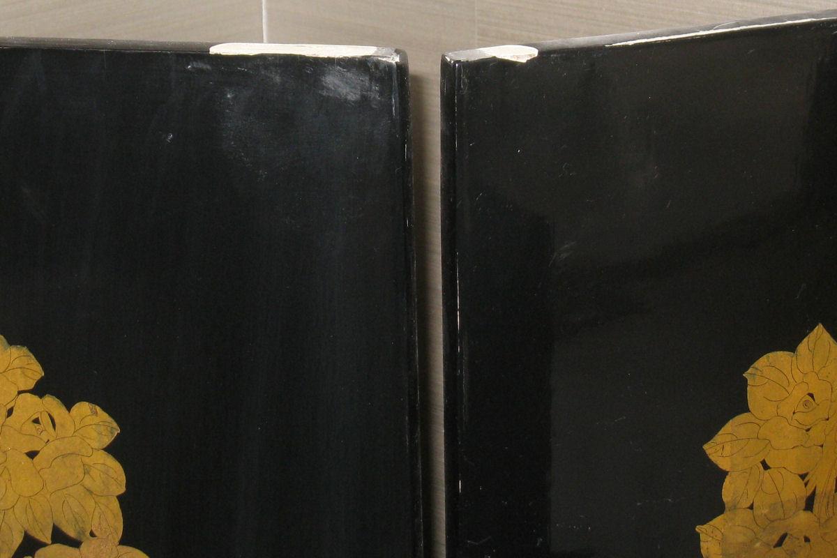 Paul Feher Art Deco Ebonized & Parcel Gilt Screen Room Divider