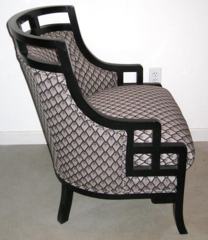 Jay Spectre Black Lacquered Chinoiserie Wallis Armchair for Century