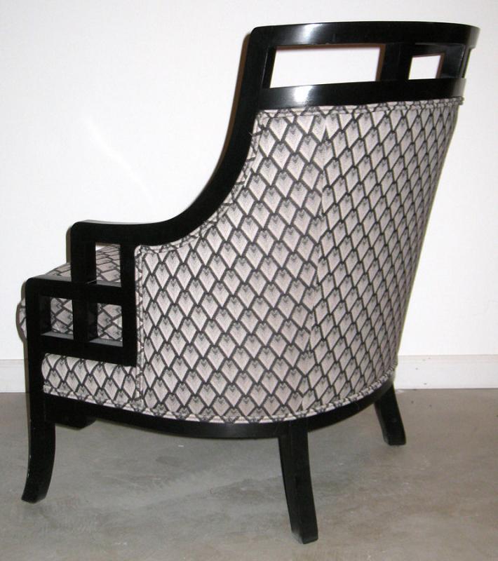 Jay Spectre Black Lacquered Chinoiserie Wallis Armchair for Century