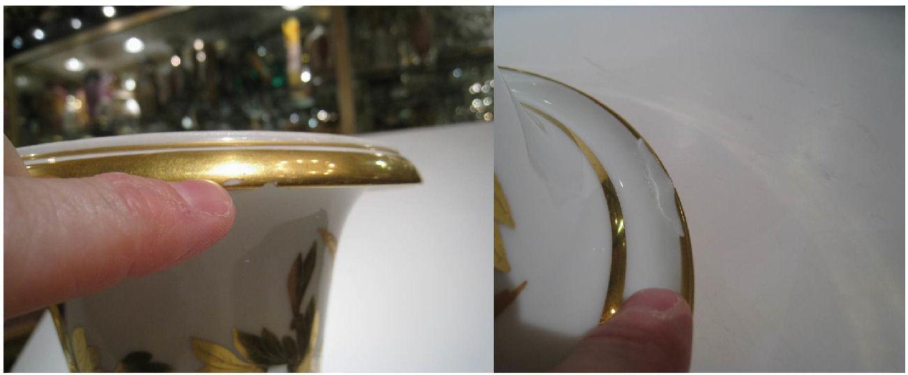 Pair Antique Sevres Napoleonic Empire Period Gilt Porcelain Campana Vases
