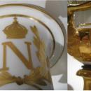 Pair Antique Sevres Napoleonic Empire Period Gilt Porcelain Campana Vases