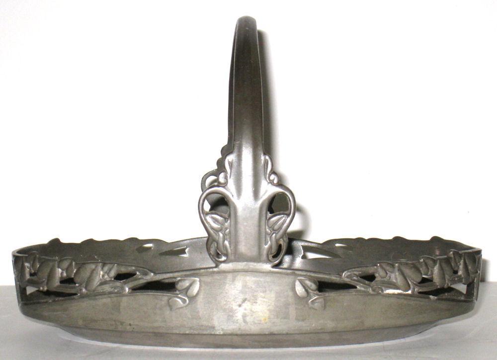 Archibald Knox Liberty & Company Tudric Enamel Pewter Arts & Crafts Cake Basket