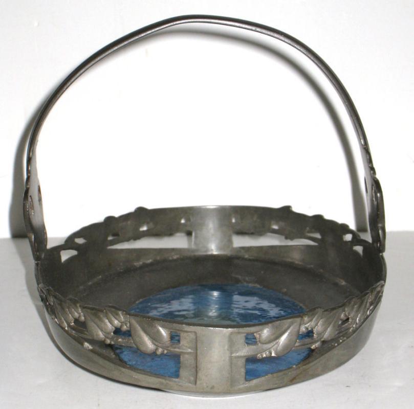 Archibald Knox Liberty & Company Tudric Enamel Pewter Arts & Crafts Cake Basket