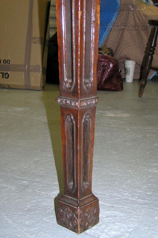 Antique Gothic Revival Marble Top Mahogany Center Table