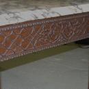 Antique Gothic Revival Marble Top Mahogany Center Table